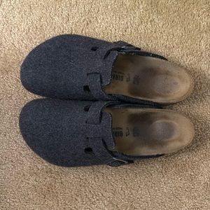 Birkenstock Boston Anthracite Wool size 43, 10-10.5, worn 10-12 times. Like New.